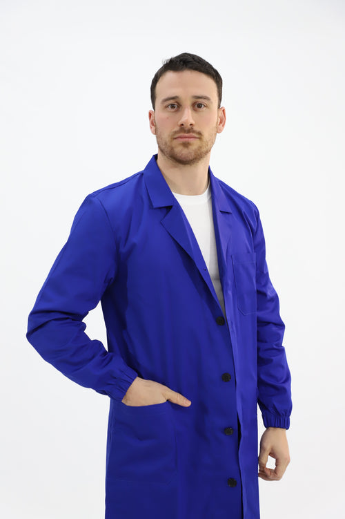 Camice da lavoro blu unisex con bottoni