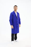 Camice da lavoro unisex blu con bottoni
