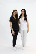 Casacca da estetista con laccio bianco e nero