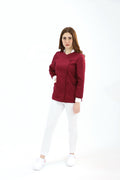 Casacca donna bottoni coreana dentista bordeaux