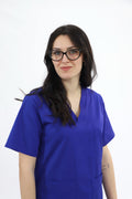 Divisa sanitaria unisex donna uomo per medici, infermieri e oss colore blu in cotone