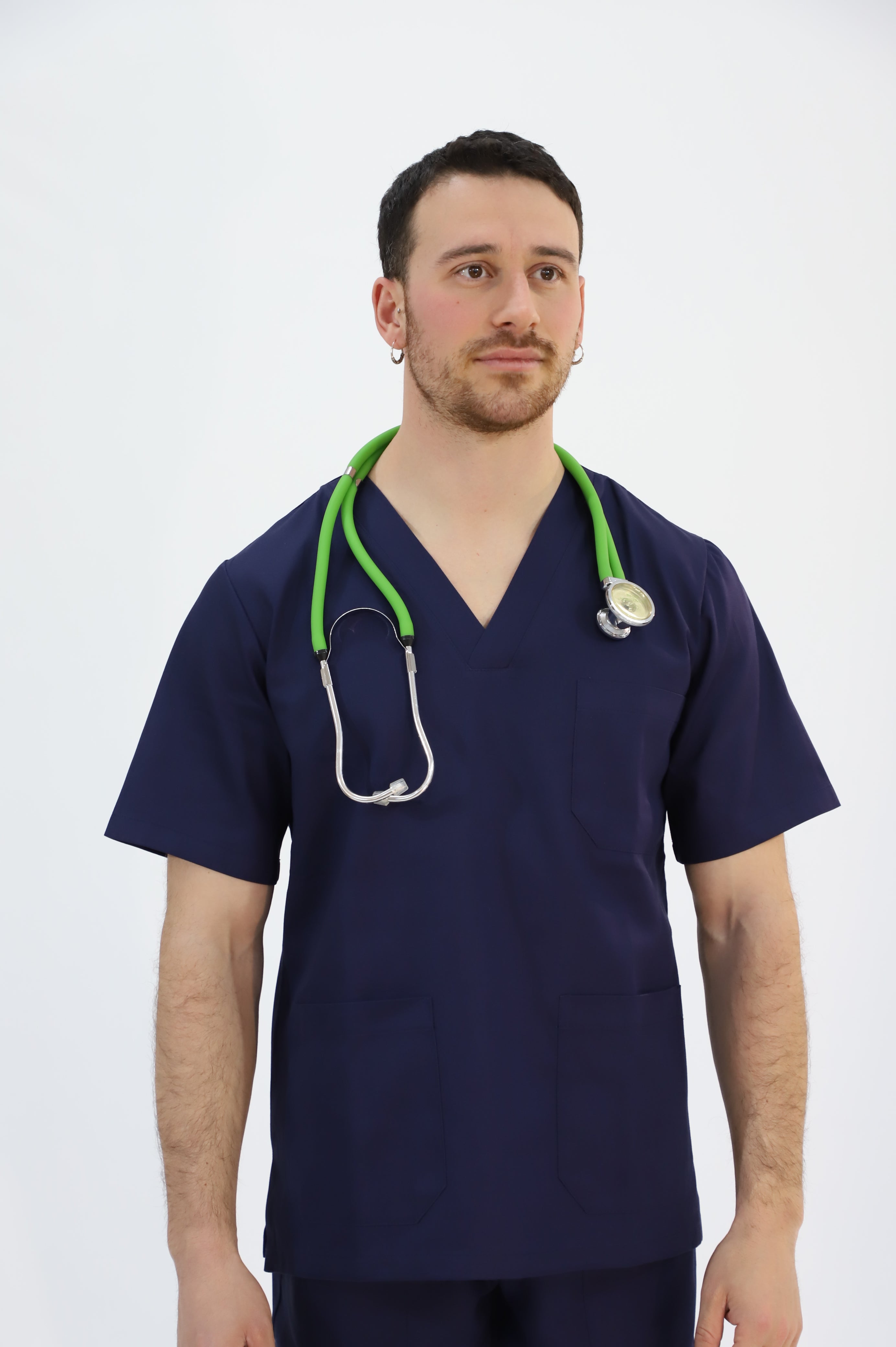 Divisa sanitaria blu cotone unisex uomo donna per medici infermieri oss operatori sanitari fisioterapista