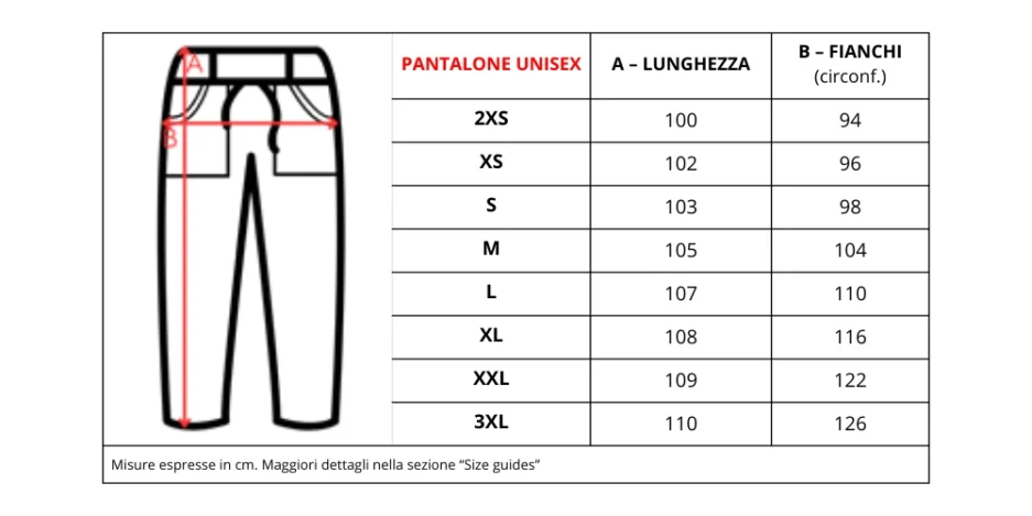 abbigliamento da lavoro e sanitario tarf pantalone